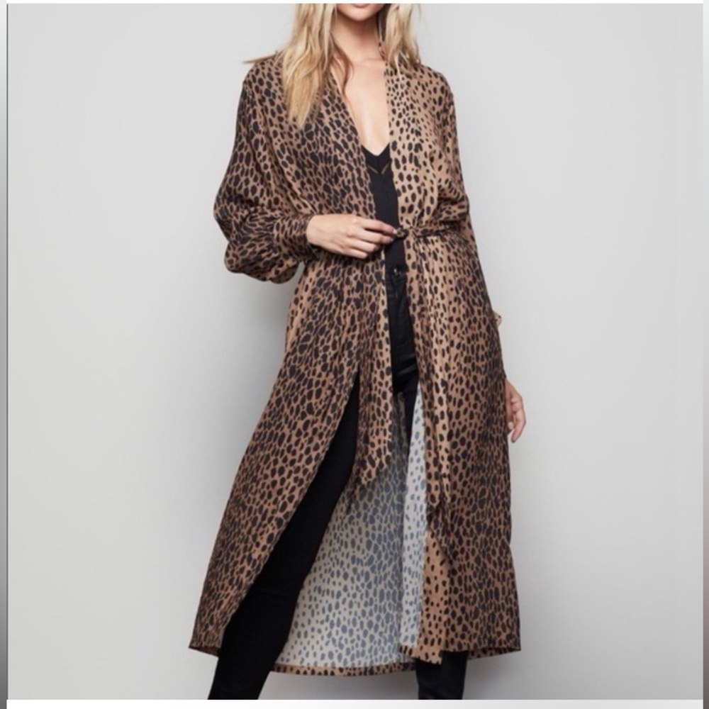 Good American Leopard Kimono Robe